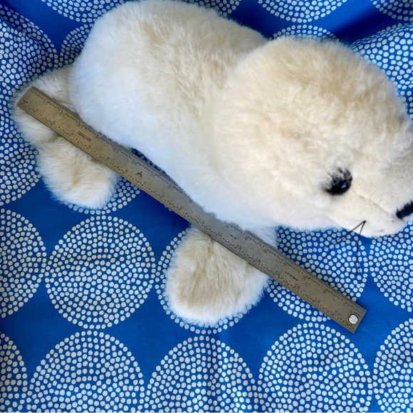 Retro White Baby Harp Seal Pup Stuffed Toy Plushie Large - Picture 8 of 10